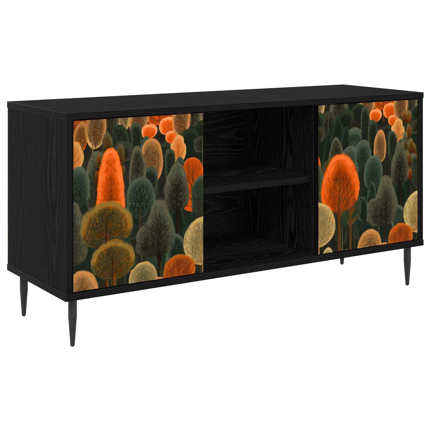 TV-skab ZAANDAM 102 x 33 x 51 cm Sort eg Konstrueret træ