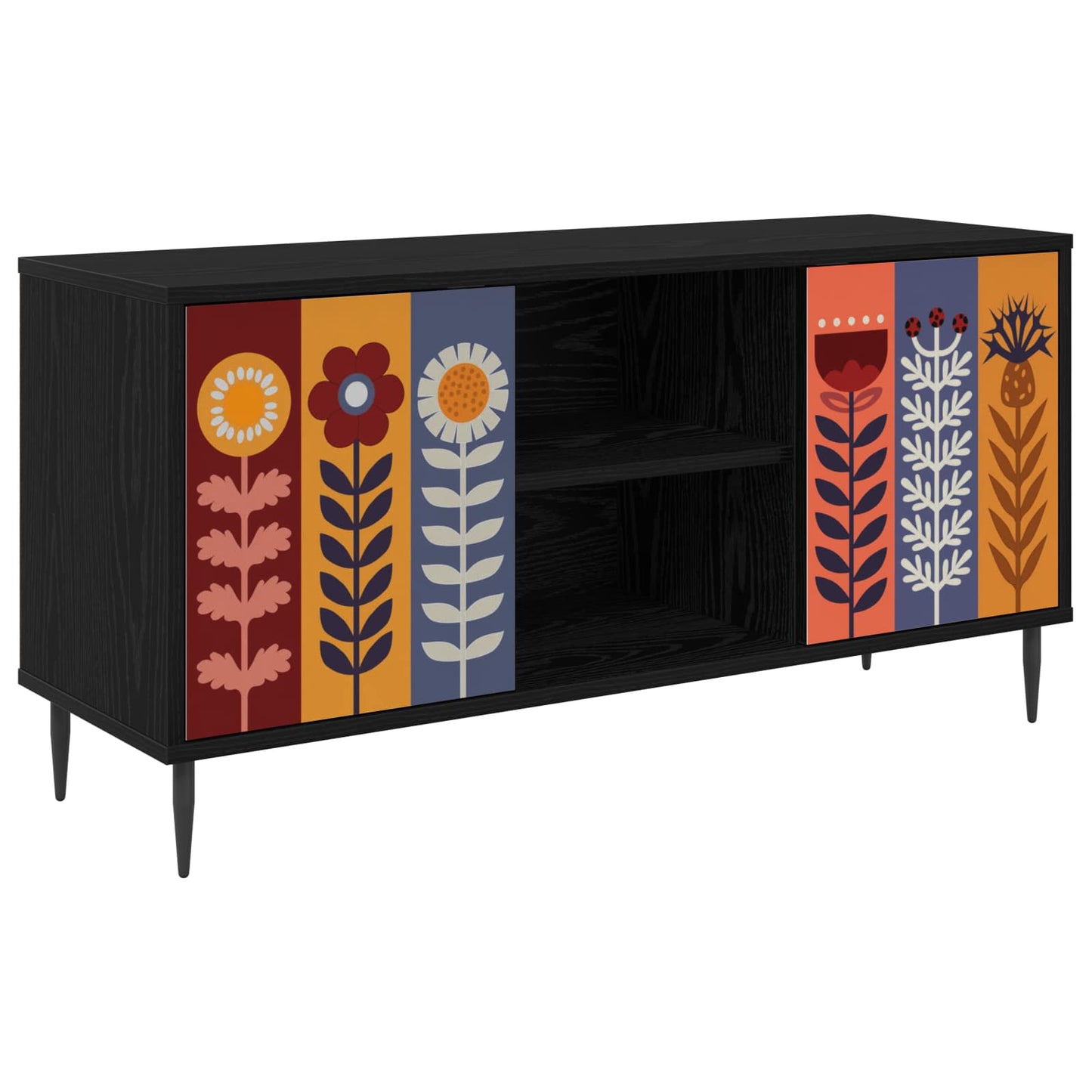 TV-skab ESSEN 102 x 33 x 51 cm Sort eg Konstrueret træ