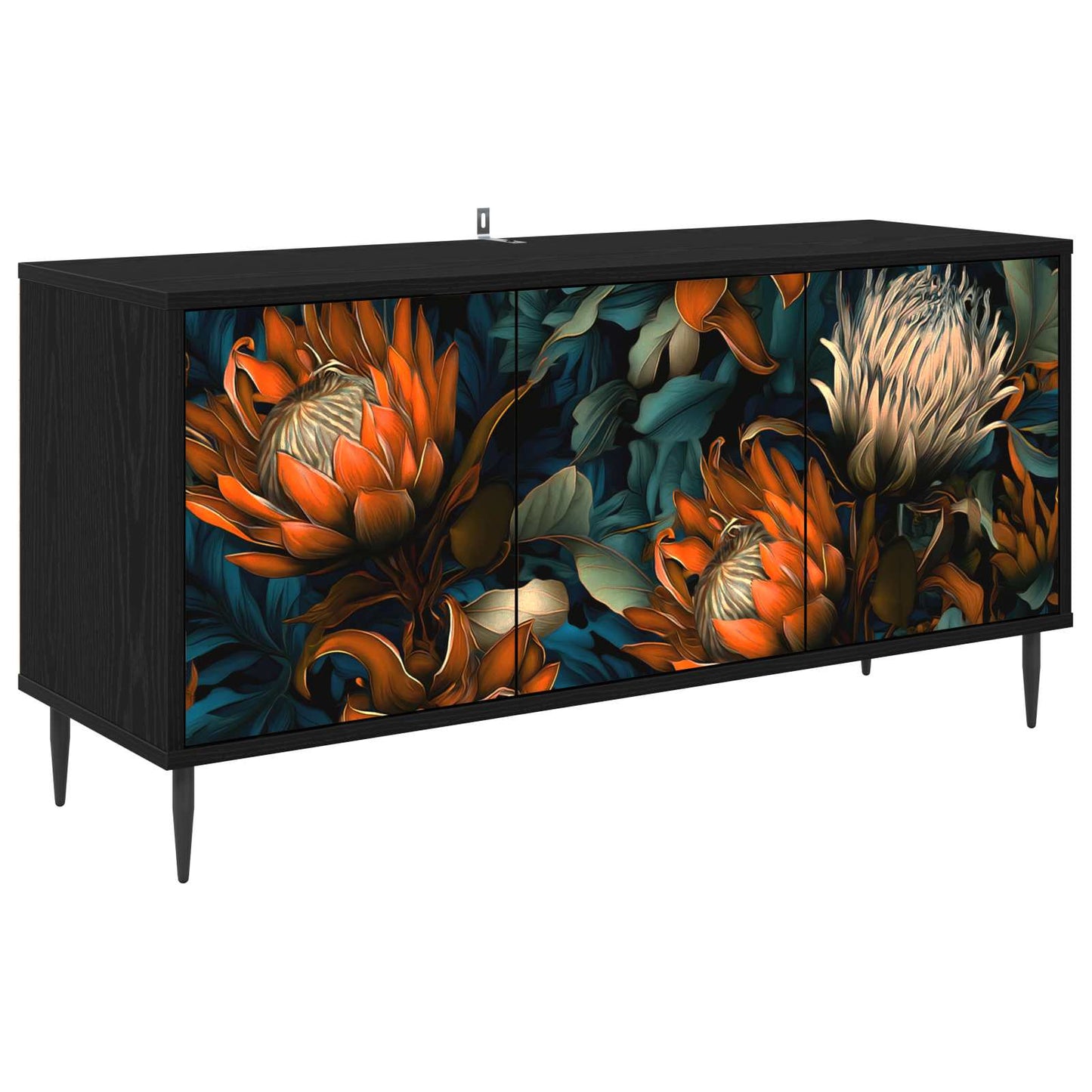 TV-skab LOCHEM 102 x 33 x 51 cm Sort eg Konstrueret træ