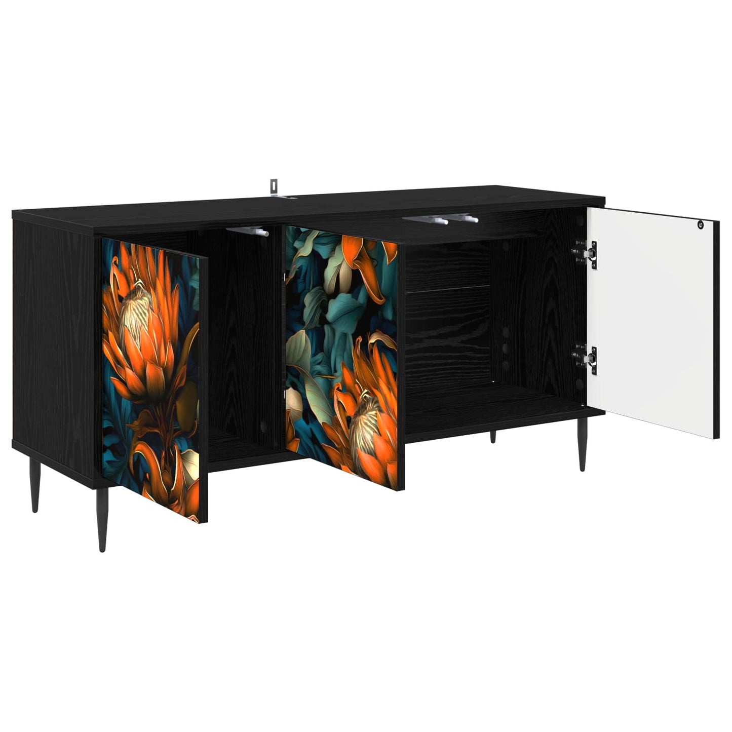 TV-skab LOCHEM 102 x 33 x 51 cm Sort eg Konstrueret træ