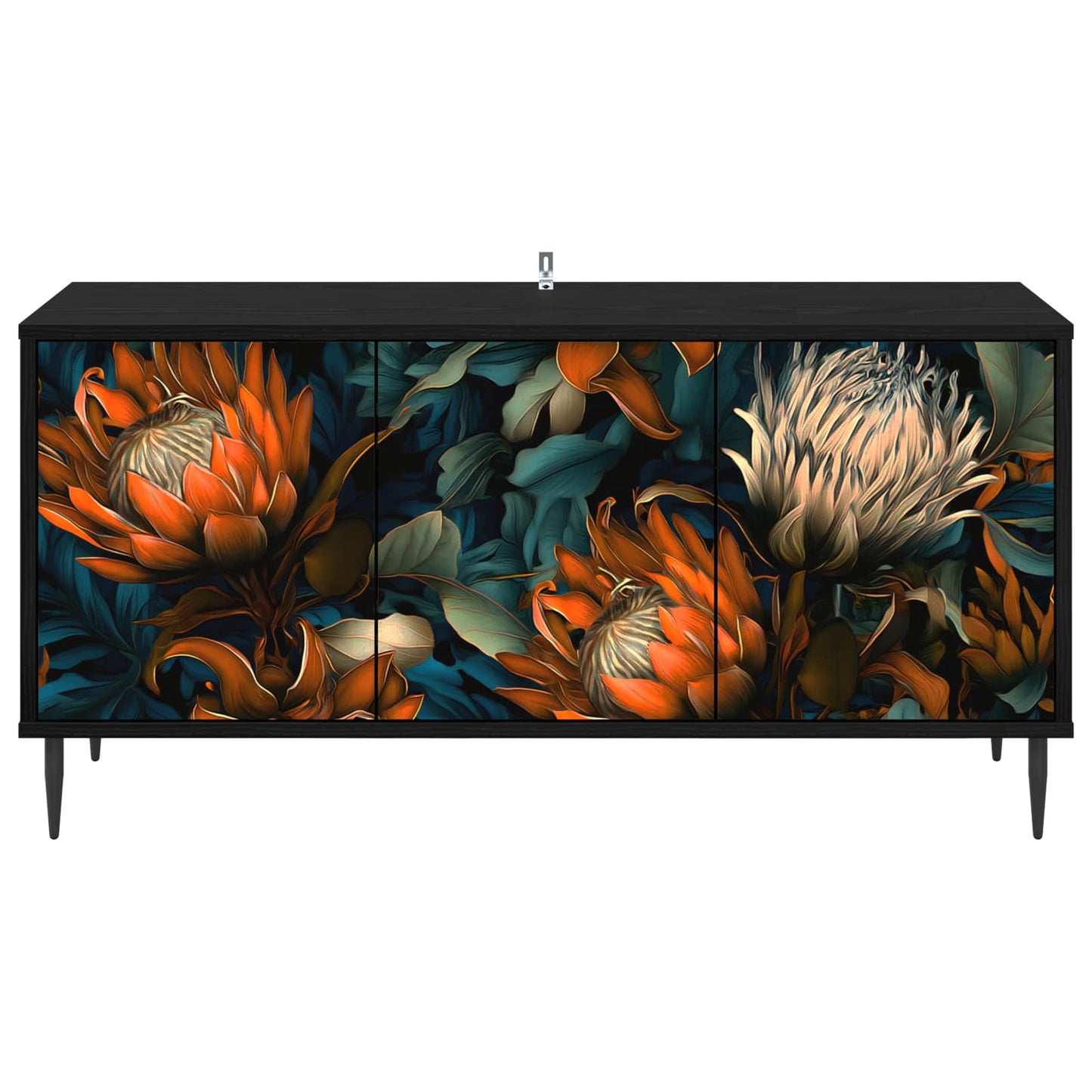 TV-skab LOCHEM 102 x 33 x 51 cm Sort eg Konstrueret træ