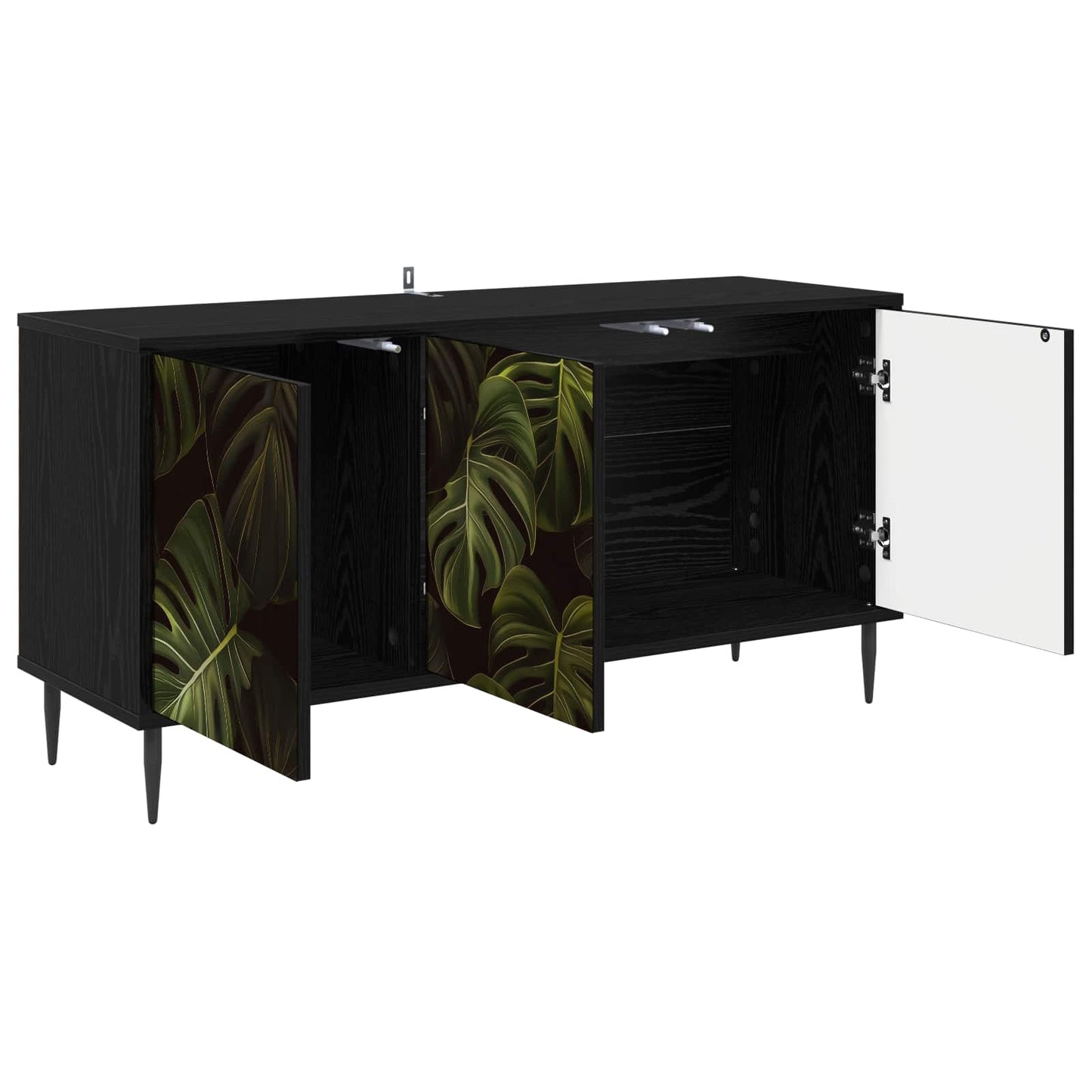 TV-skab ELBURG 102 x 33 x 51 cm Sort eg Konstrueret træ