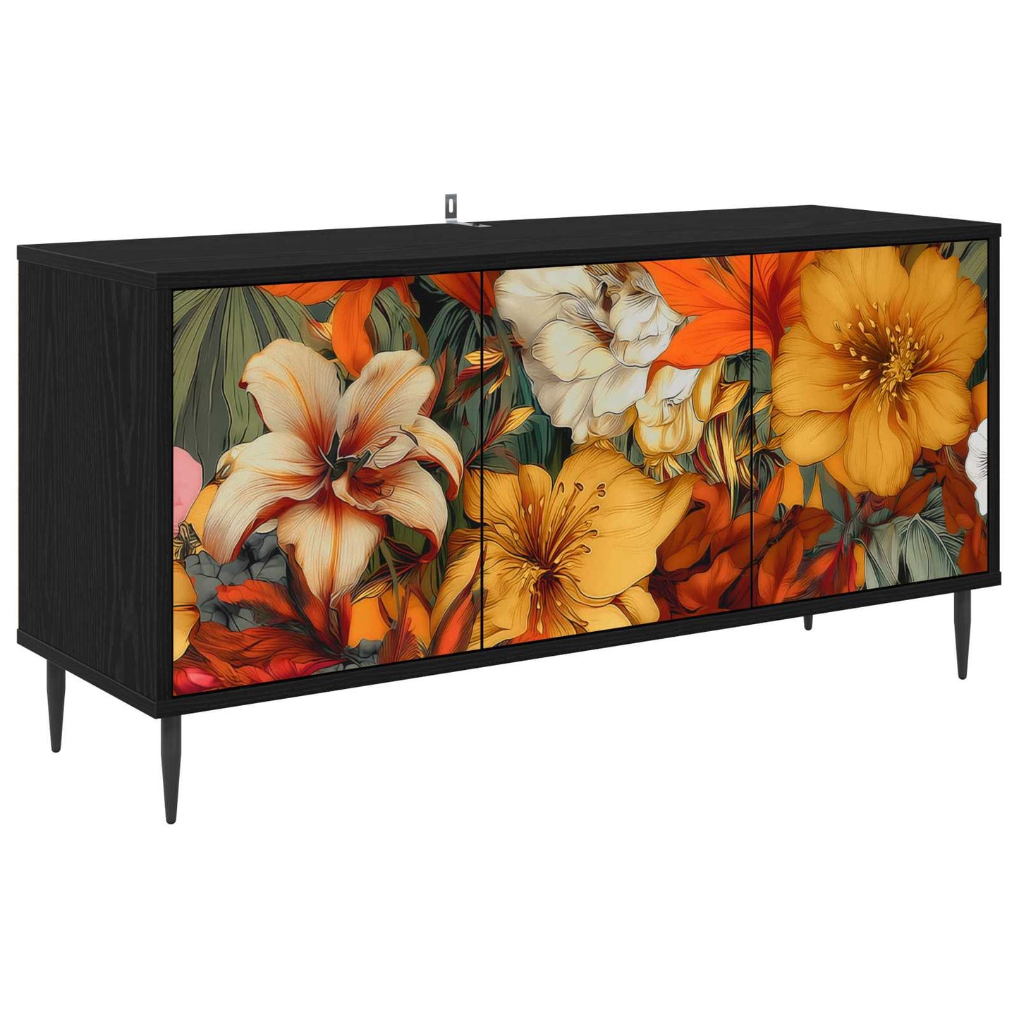 TV-skab GENNEP 102 x 33 x 51 cm Sort eg Konstrueret træ