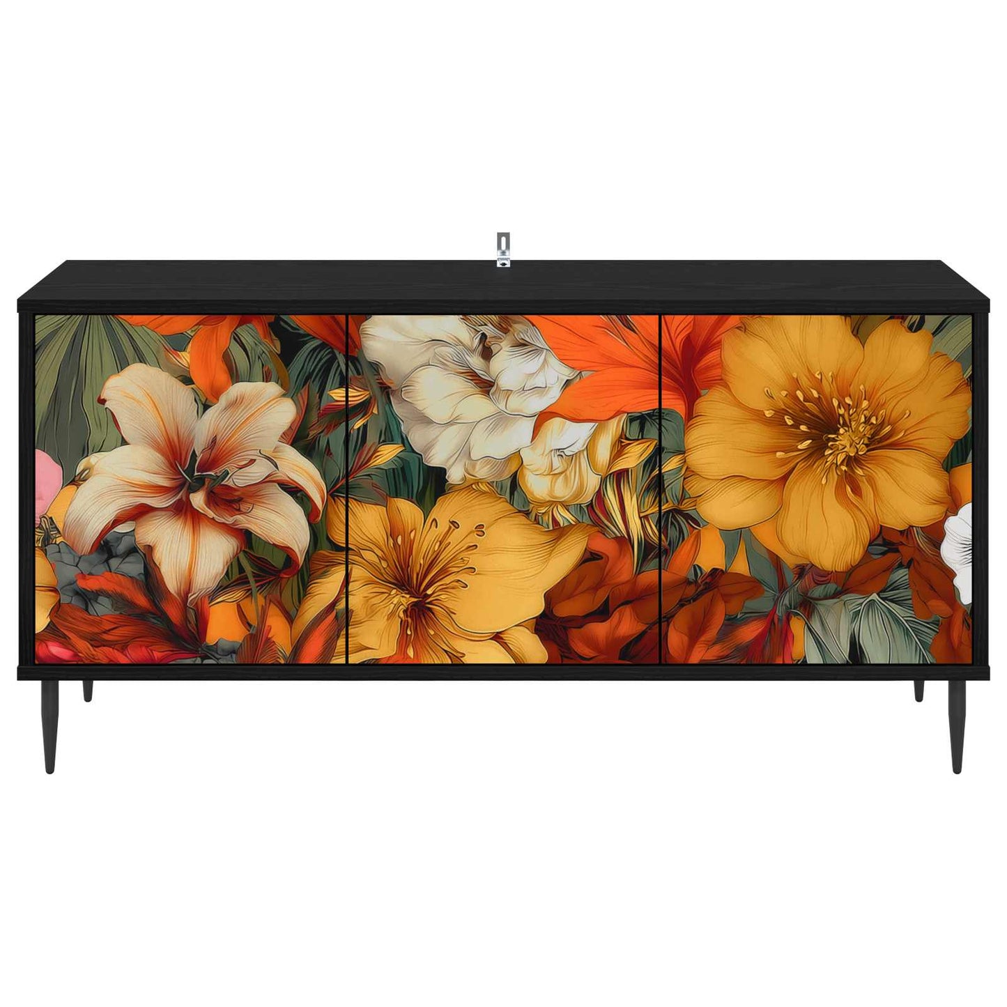 TV-skab GENNEP 102 x 33 x 51 cm Sort eg Konstrueret træ