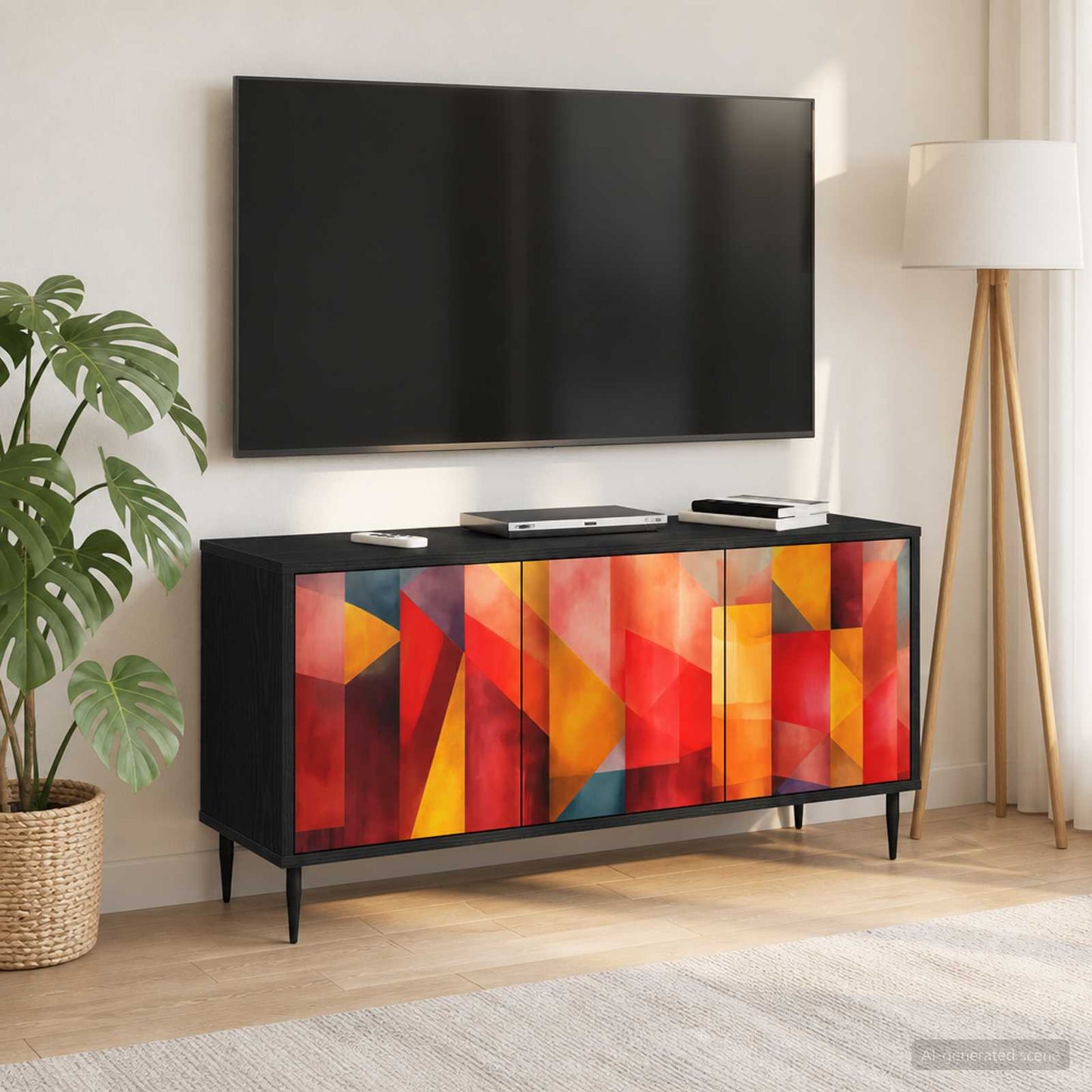 TV-skab HEESCH 102 x 33 x 51 cm Sort eg Konstrueret træ