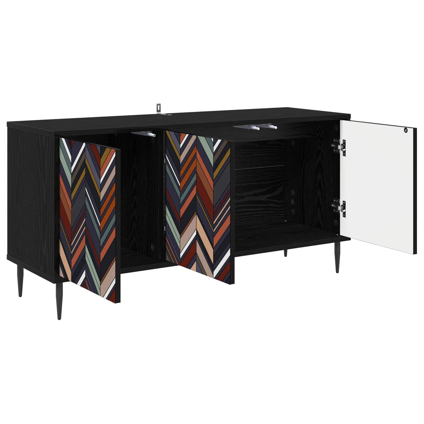 TV-skab OMMEN 102 x 33 x 51 cm Sort eg Konstrueret træ