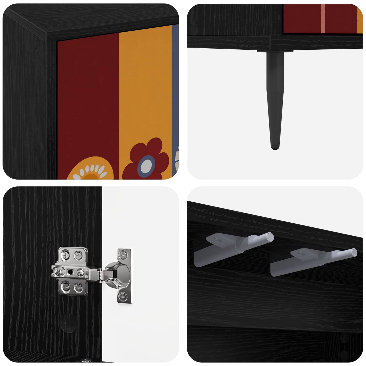 TV-skab ESSEN 102 x 33 x 51 cm Sort eg Konstrueret træ