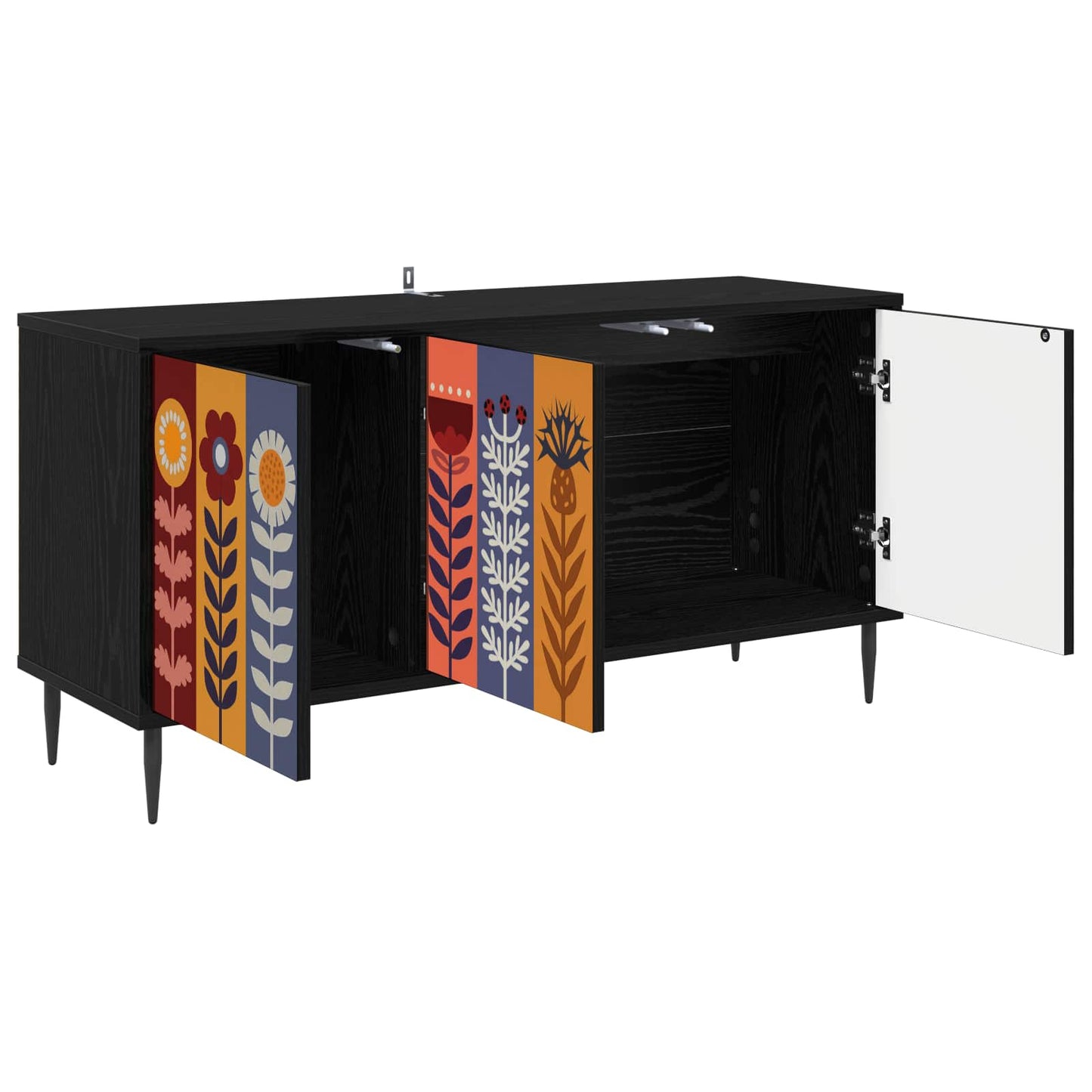 TV-skab ESSEN 102 x 33 x 51 cm Sort eg Konstrueret træ