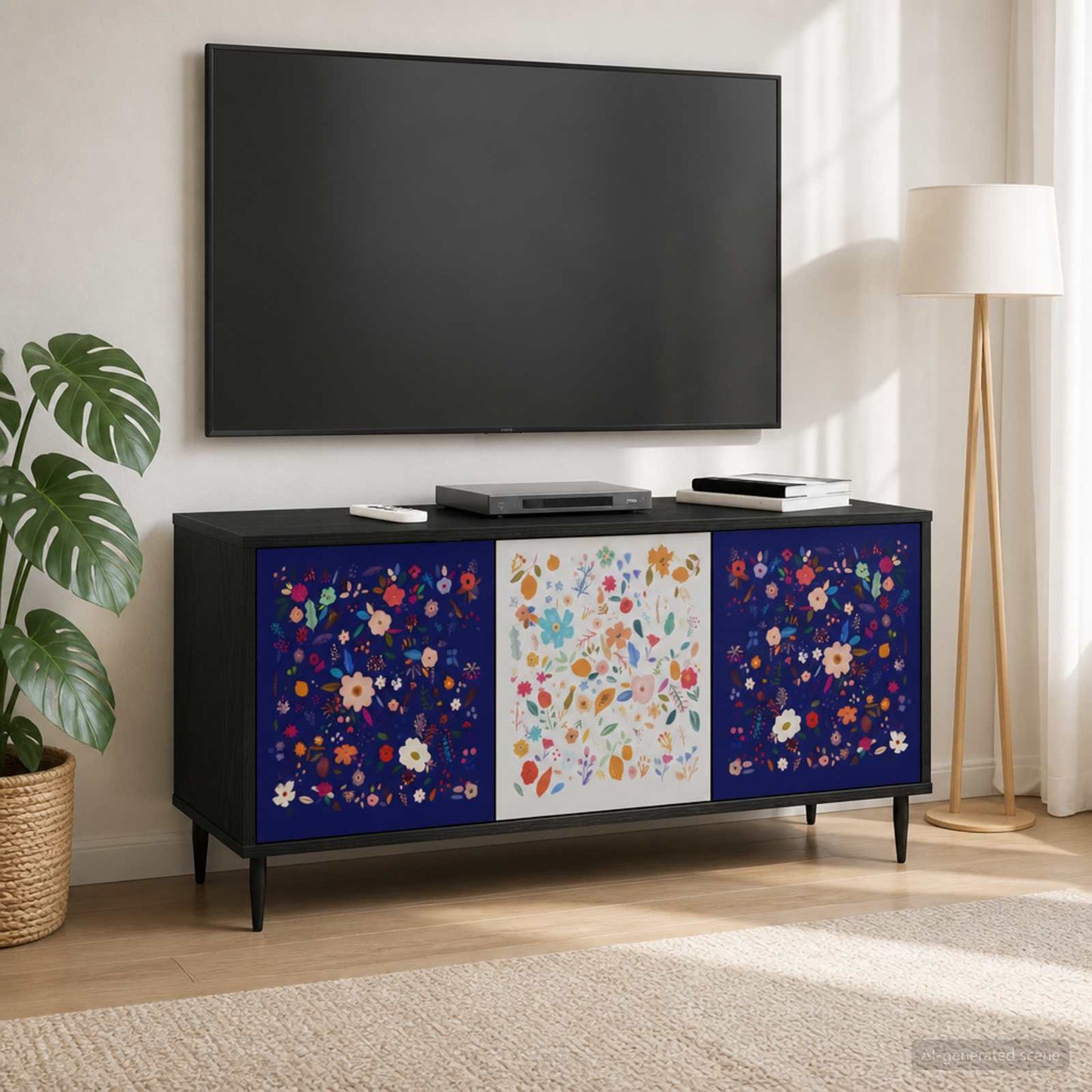 TV-skab MAINZ 102 x 33 x 51 cm Sort eg Konstrueret træ
