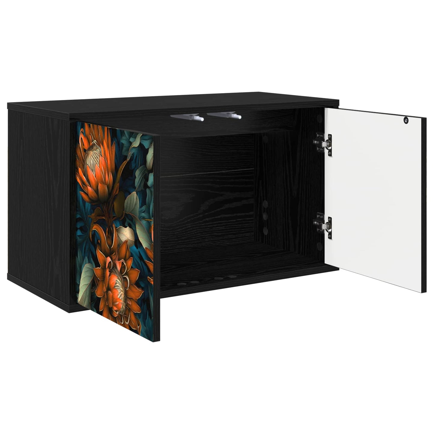 Væghængt TV Skab LOCHEM 69 x 33 x 40 cm Sort eg Konstrueret træ