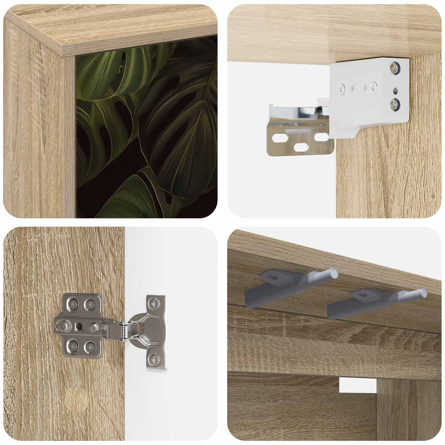 Væghængt TV Skab ELBURG 69 x 33 x 40 cm Sonoma-eg