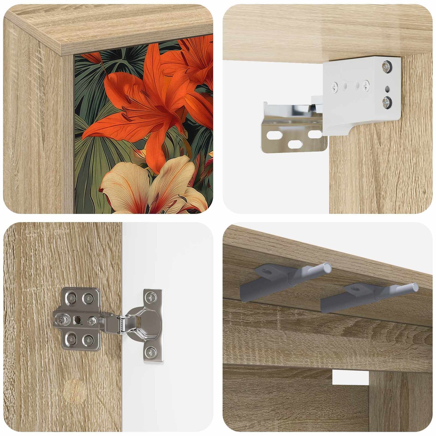 Væghængt TV Skab GENNEP 69 x 33 x 40 cm Sonoma-eg