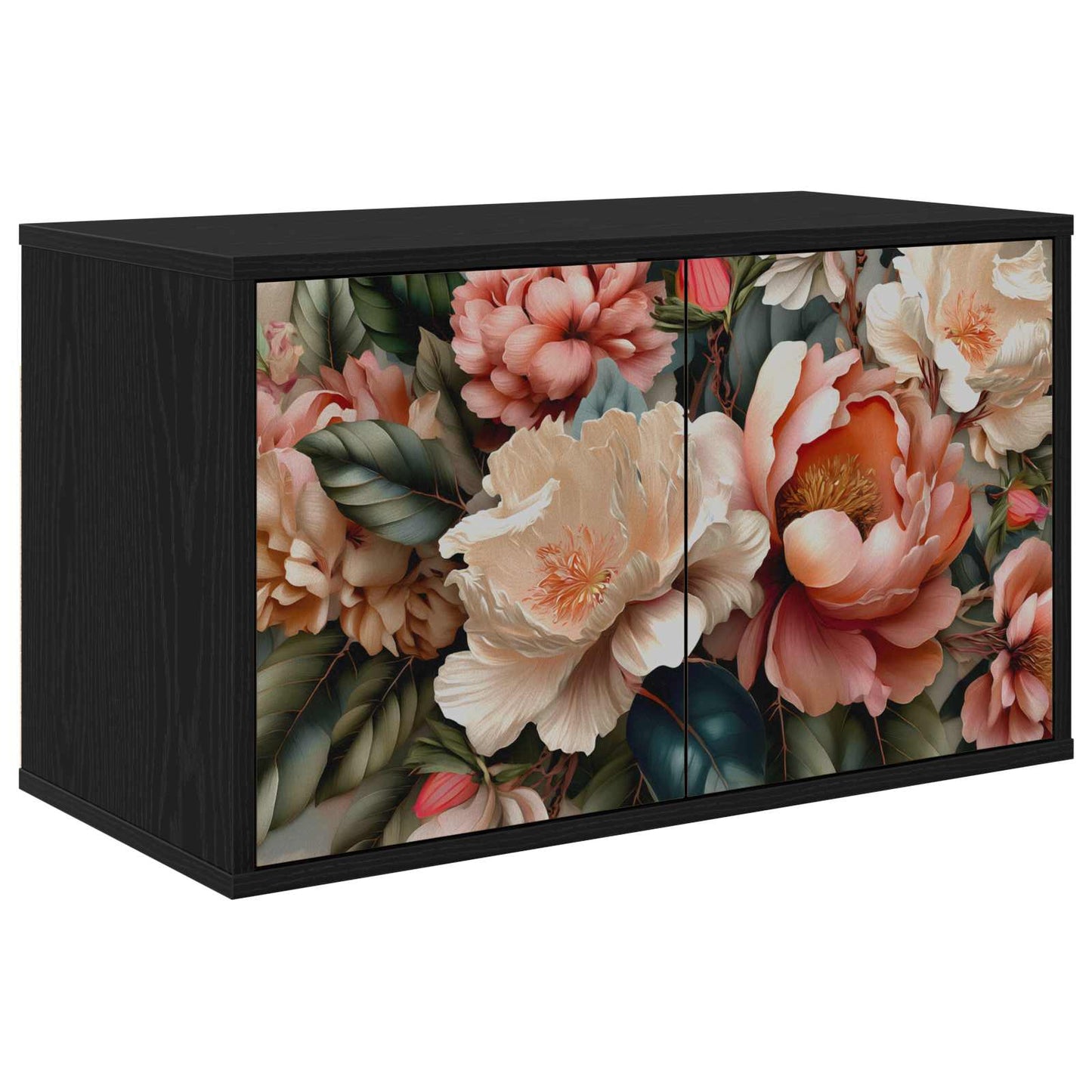 Væghængt TV Skab BORNE 69 x 33 x 40 cm Sort eg Konstrueret træ