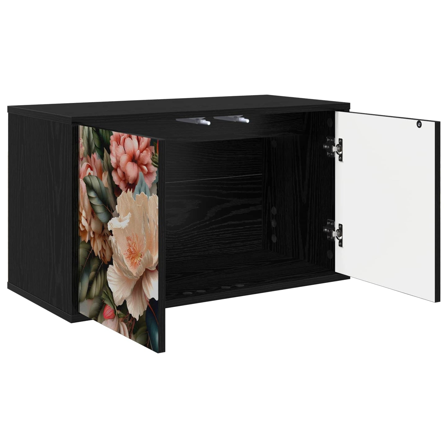 Væghængt TV Skab BORNE 69 x 33 x 40 cm Sort eg Konstrueret træ