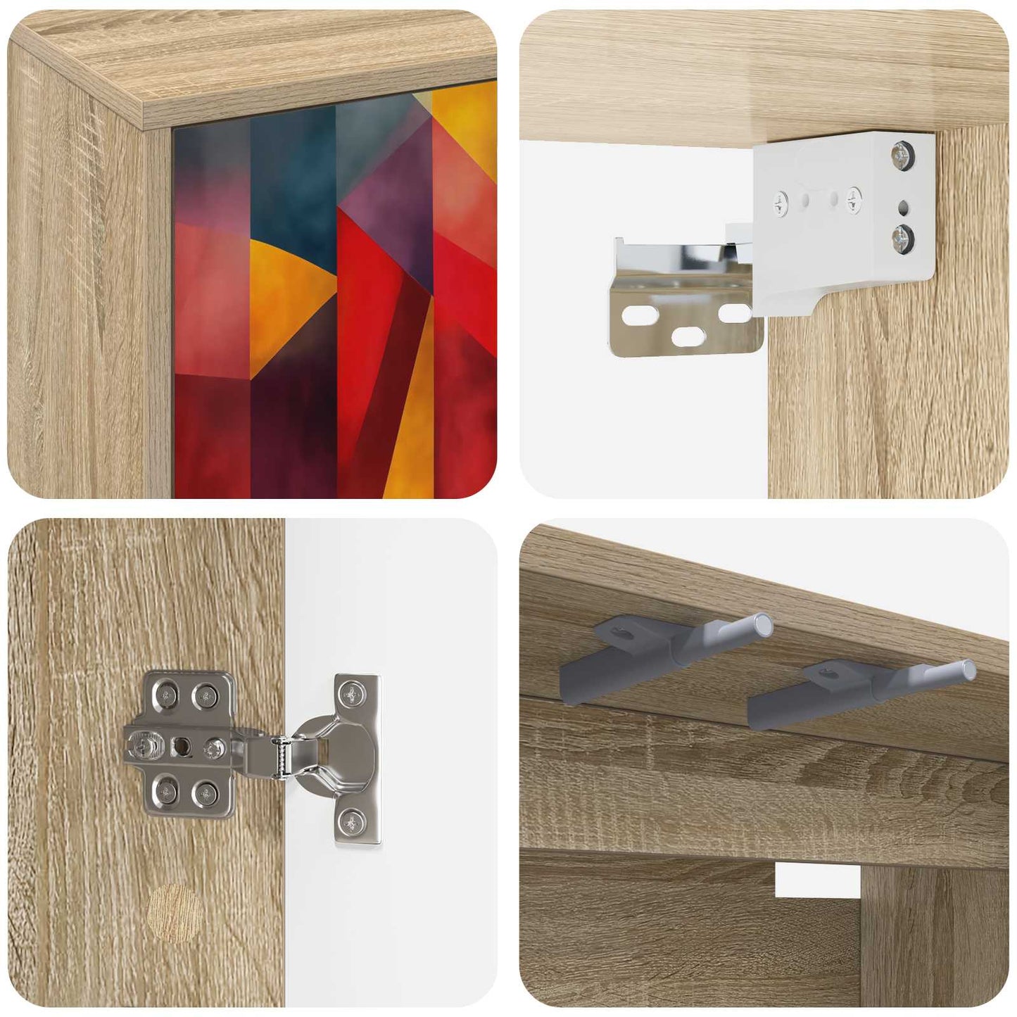 Væghængt TV Skab HEESCH 69 x 33 x 40 cm Sonoma-eg