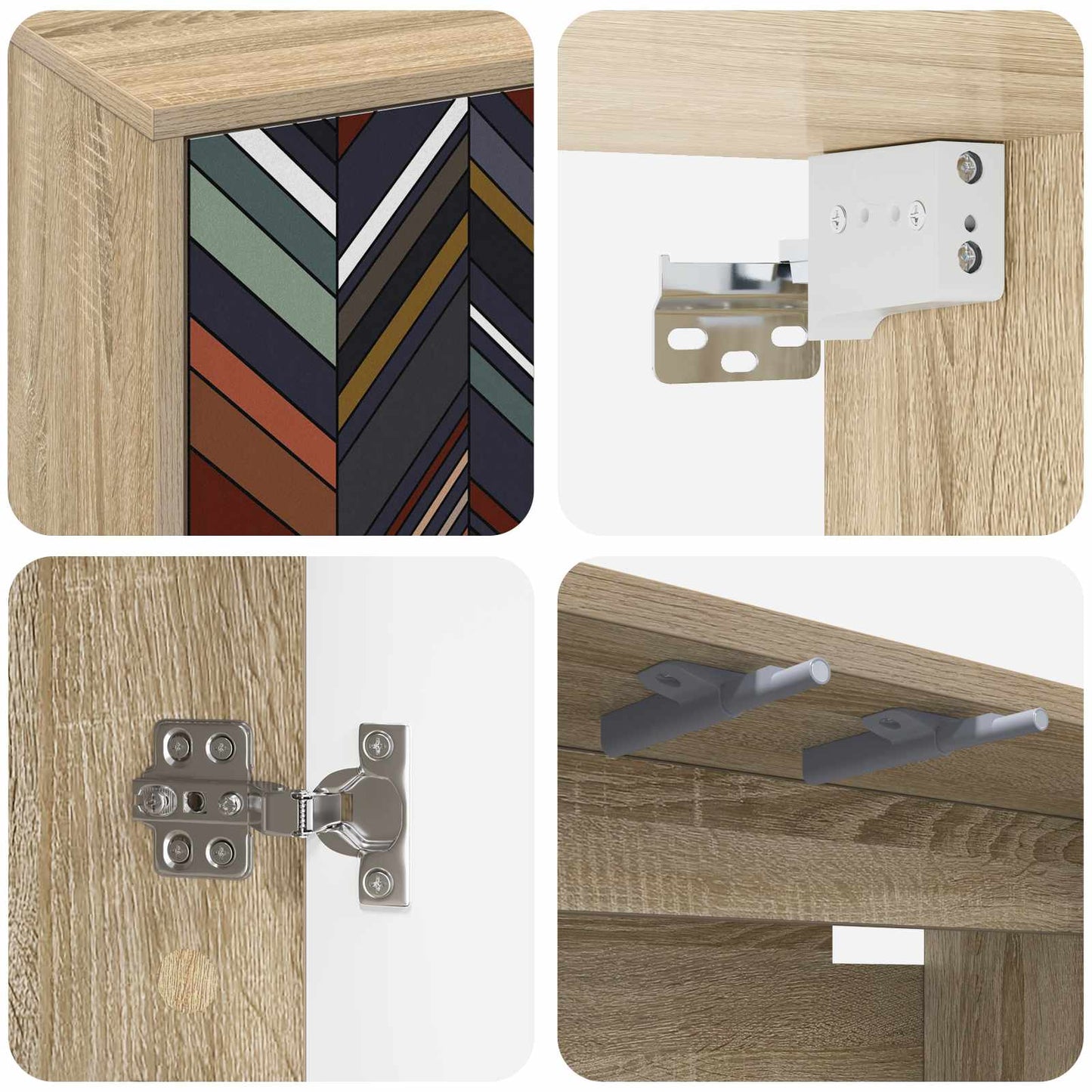 Væghængt TV Skab OMMEN 69 x 33 x 40 cm Sonoma-eg