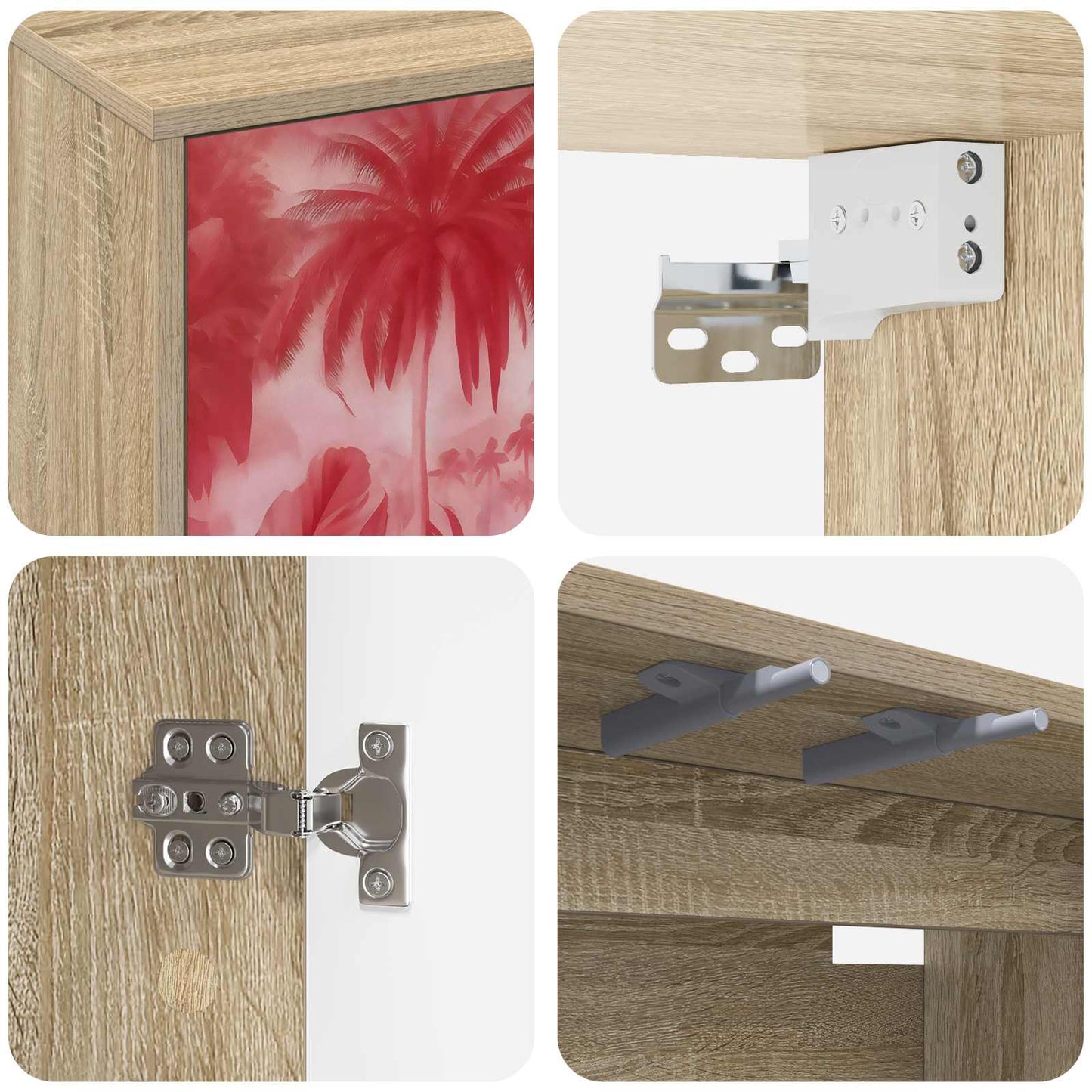 Væghængt TV Skab AACHEN 69 x 33 x 40 cm Sonoma-eg