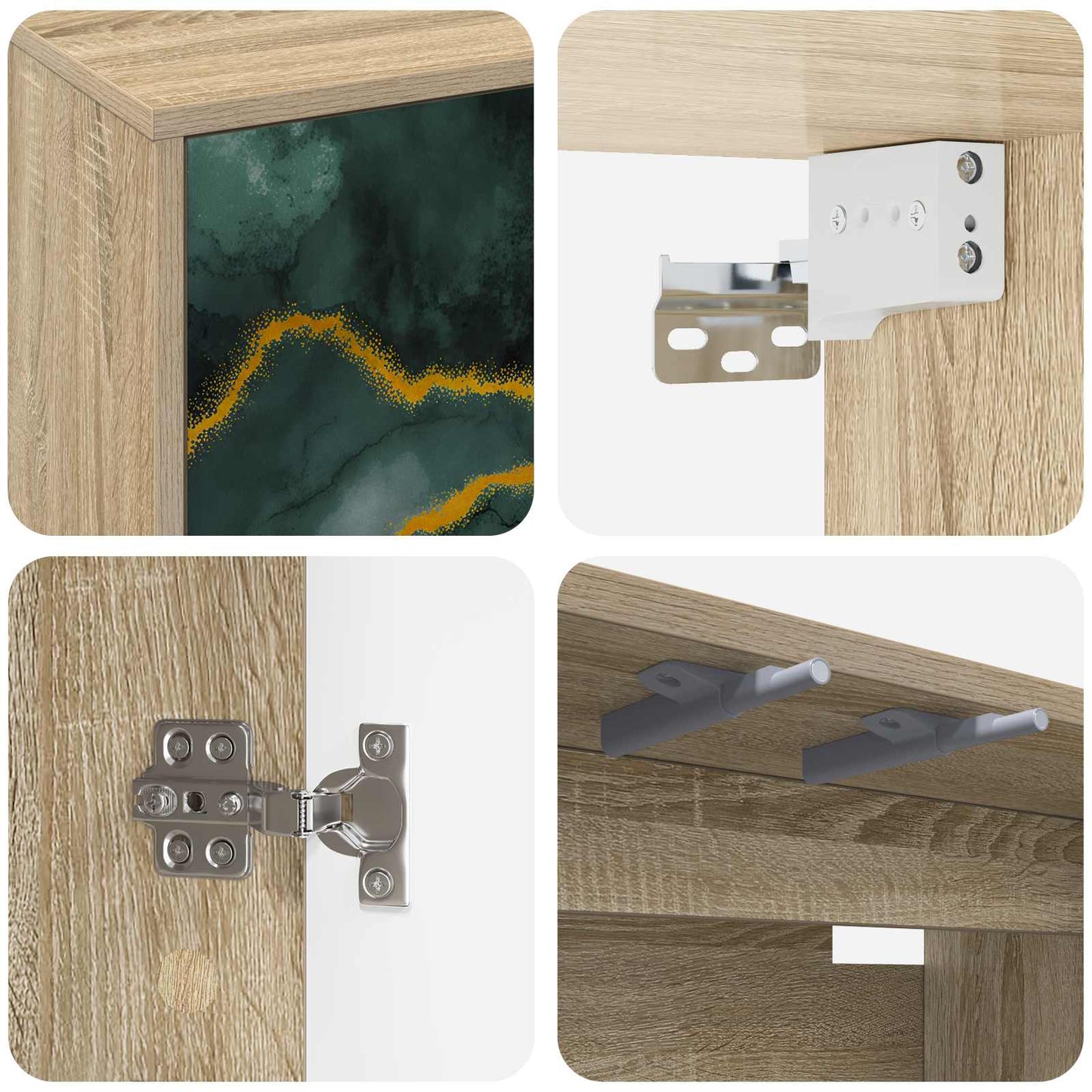 Væghængt TV Skab WIJHE 102 x 33 x 40 cm Sonoma-eg
