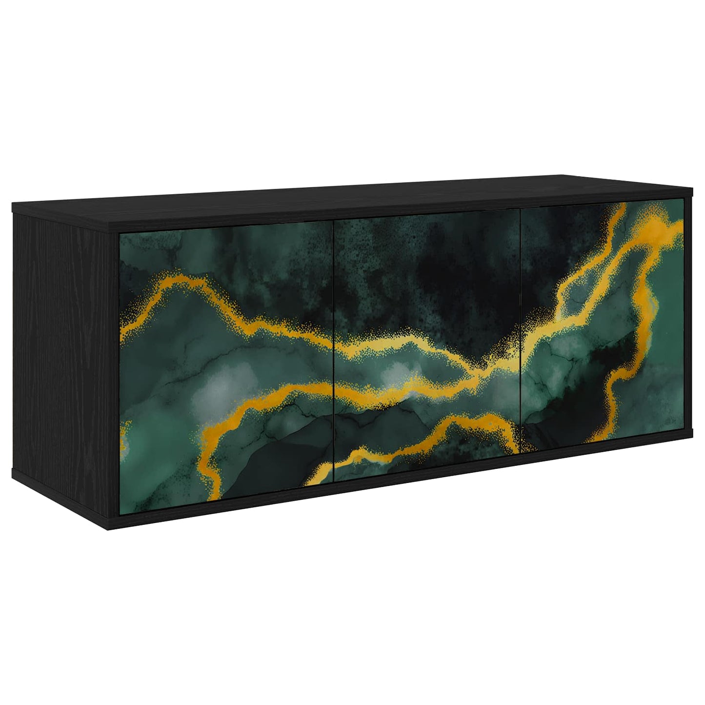 Væghængt TV Skab WIJHE 102 x 33 x 40 cm Sort eg Konstrueret træ