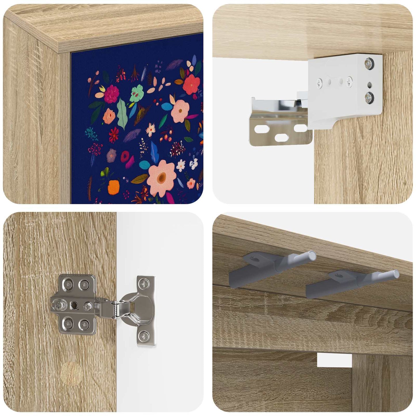 Væghængt TV Skab MAINZ 102 x 33 x 40 cm Sonoma-eg