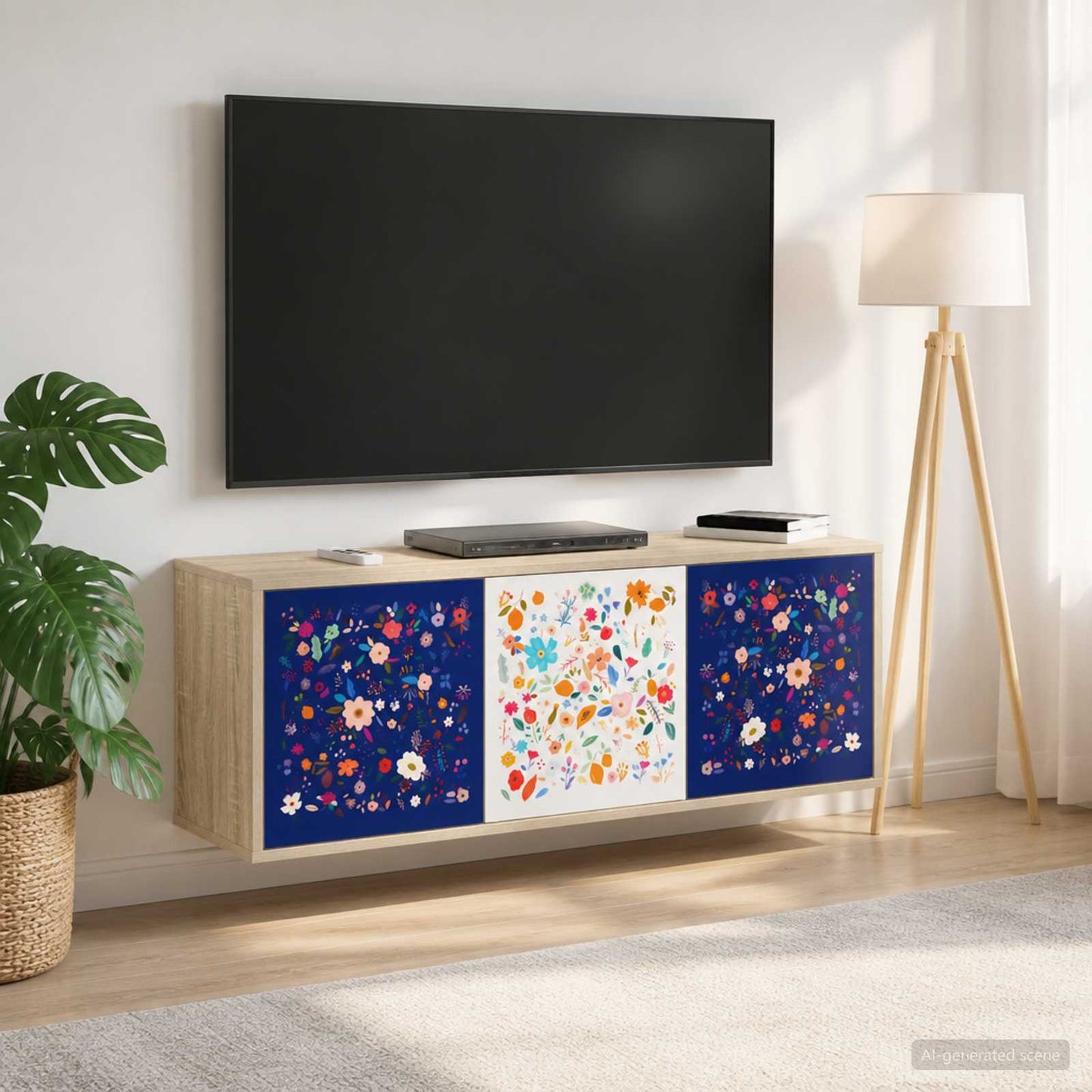 Væghængt TV Skab MAINZ 102 x 33 x 40 cm Sonoma-eg