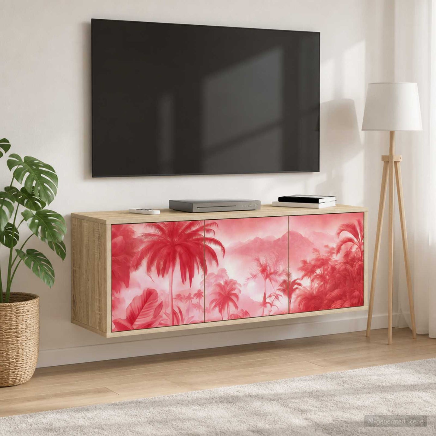 Væghængt TV Skab AACHEN 102 x 33 x 40 cm Sonoma-eg