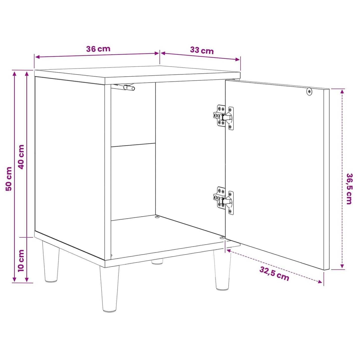 Natskab BREMEN Sonoma-eg 36 x 33 x 50 cm Konstrueret træ