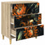 Skuffeskab LOCHEM Orange print 66 x 36,5 x 75 cm Sonoma-eg