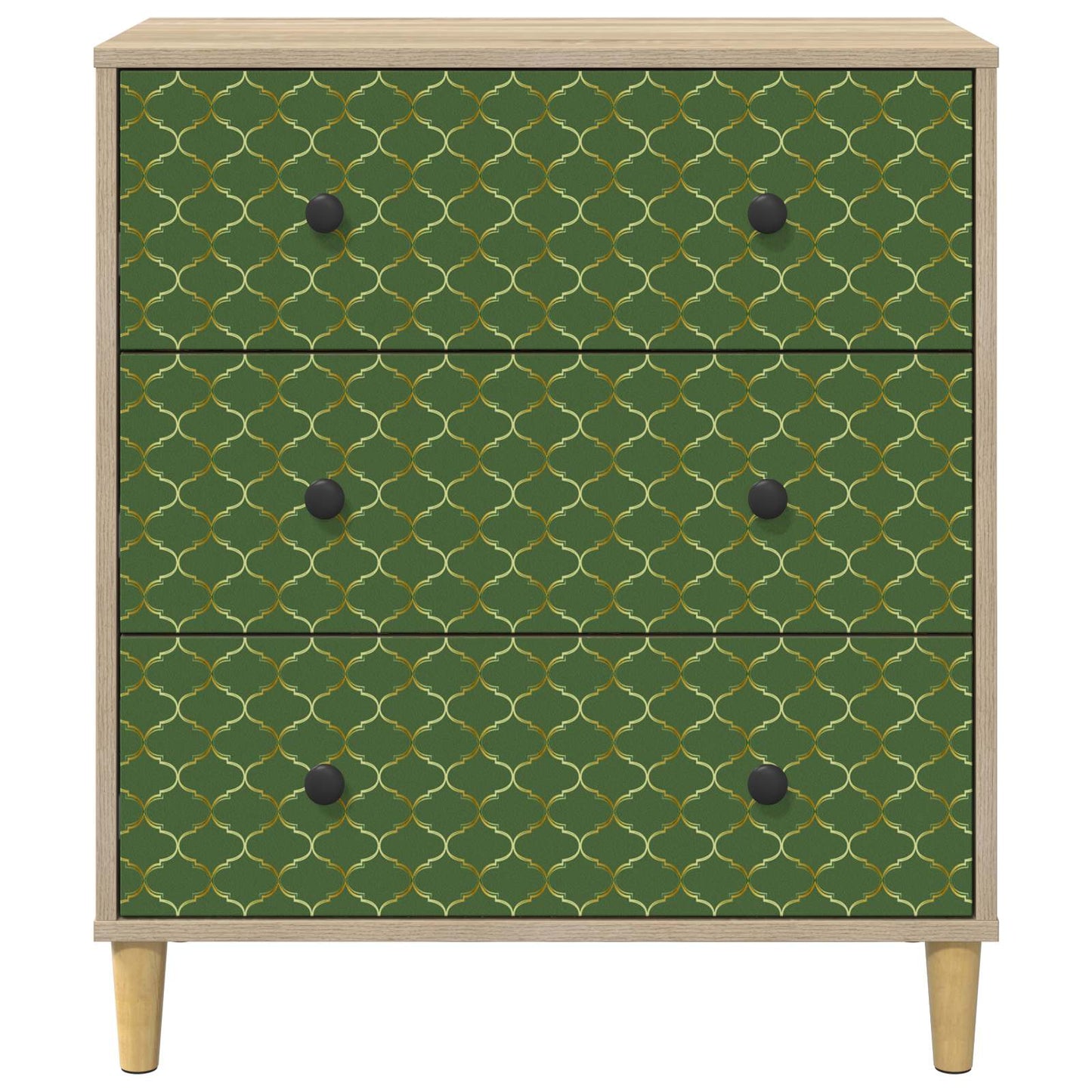Skuffeskab GELEEN Smaragd geometrisk mønster 66 x 36,5 x 75 cm