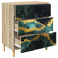 Skuffeskab WIJHE Teal marmorprint 66 x 36,5 x 75 cm Sonoma-eg