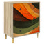 Skuffeskab BONN Retro bølgeprint 66 x 36,5 x 75 cm Sonoma-eg