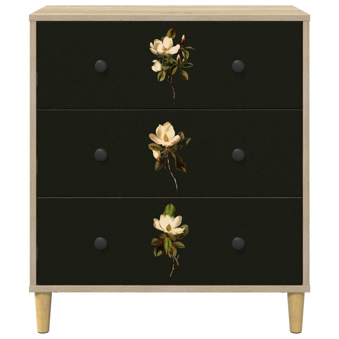 Skuffeskab BREMEN Magnolia print 66 x 36,5 x 75 cm Sonoma-eg