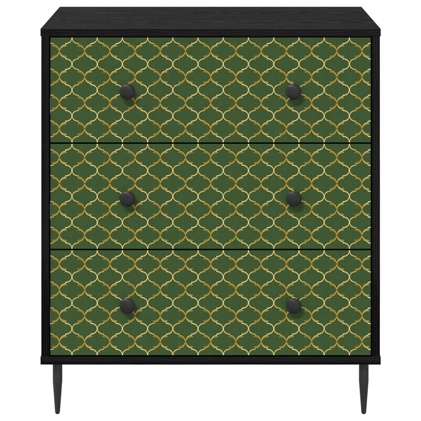 Skuffeskab GELEEN Smaragd geometrisk mønster 66 x 36,5 x 76 cm