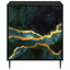 Skuffeskab WIJHE Teal marmorprint 66 x 36,5 x 76 cm Sort eg