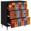 Skuffeskab ESSEN Solblomstprint 66 x 36,5 x 76 cm Sort eg