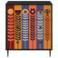 Skuffeskab ESSEN Solblomstprint 66 x 36,5 x 76 cm Sort eg
