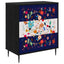 Skuffeskab MAINZ Blomsterprint 66 x 36,5 x 76 cm Sort eg