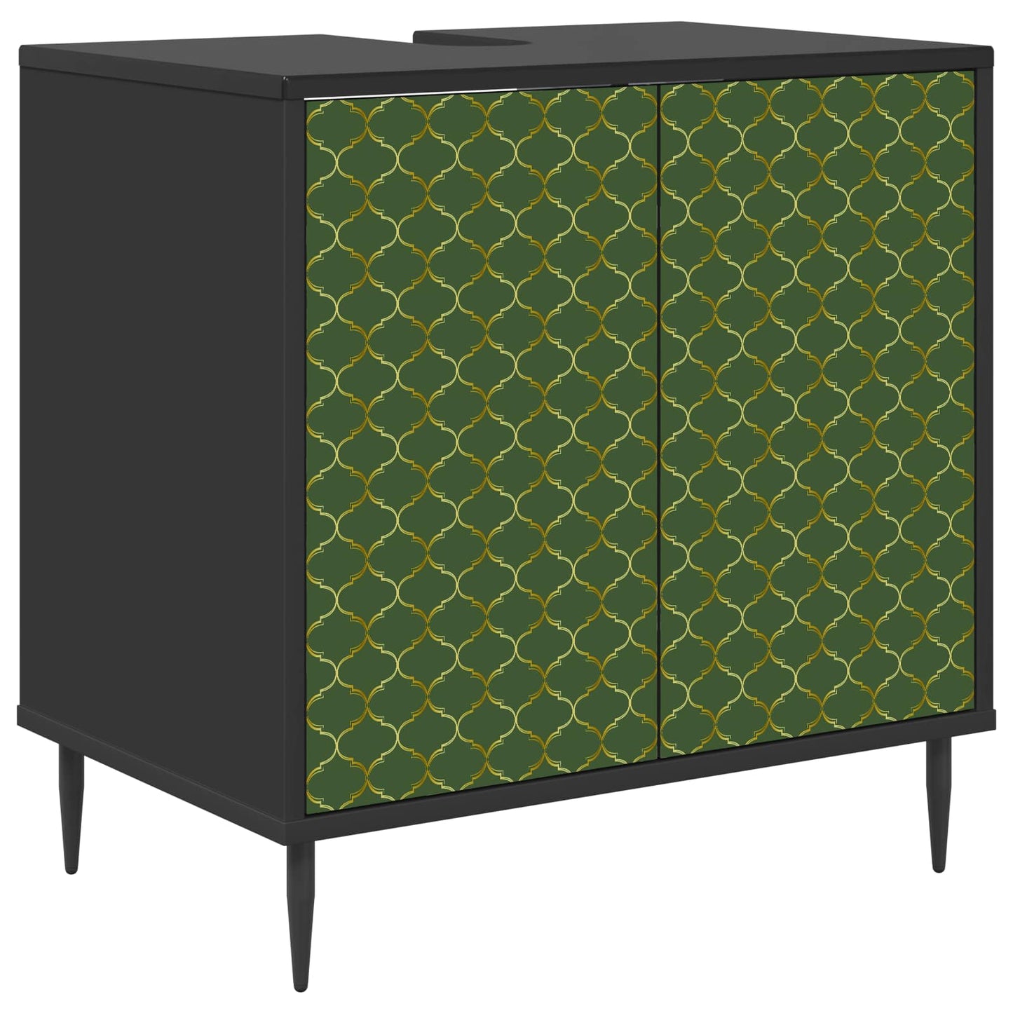 Badeværelsesskab GELEEN Sort eg 60 x 40 x 61 cm Konstrueret træ