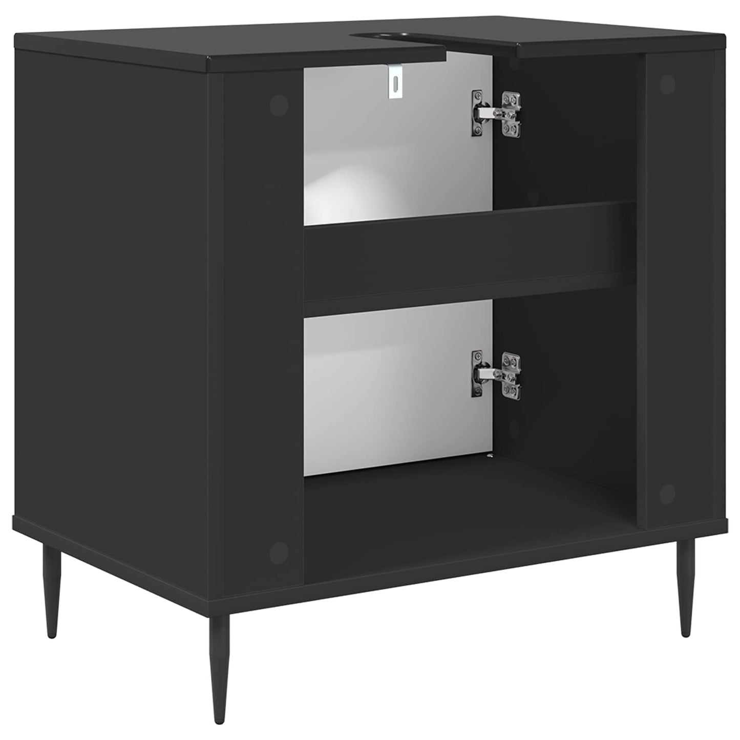 Badeværelsesskab BORNE Sort eg 60 x 40 x 61 cm Konstrueret træ