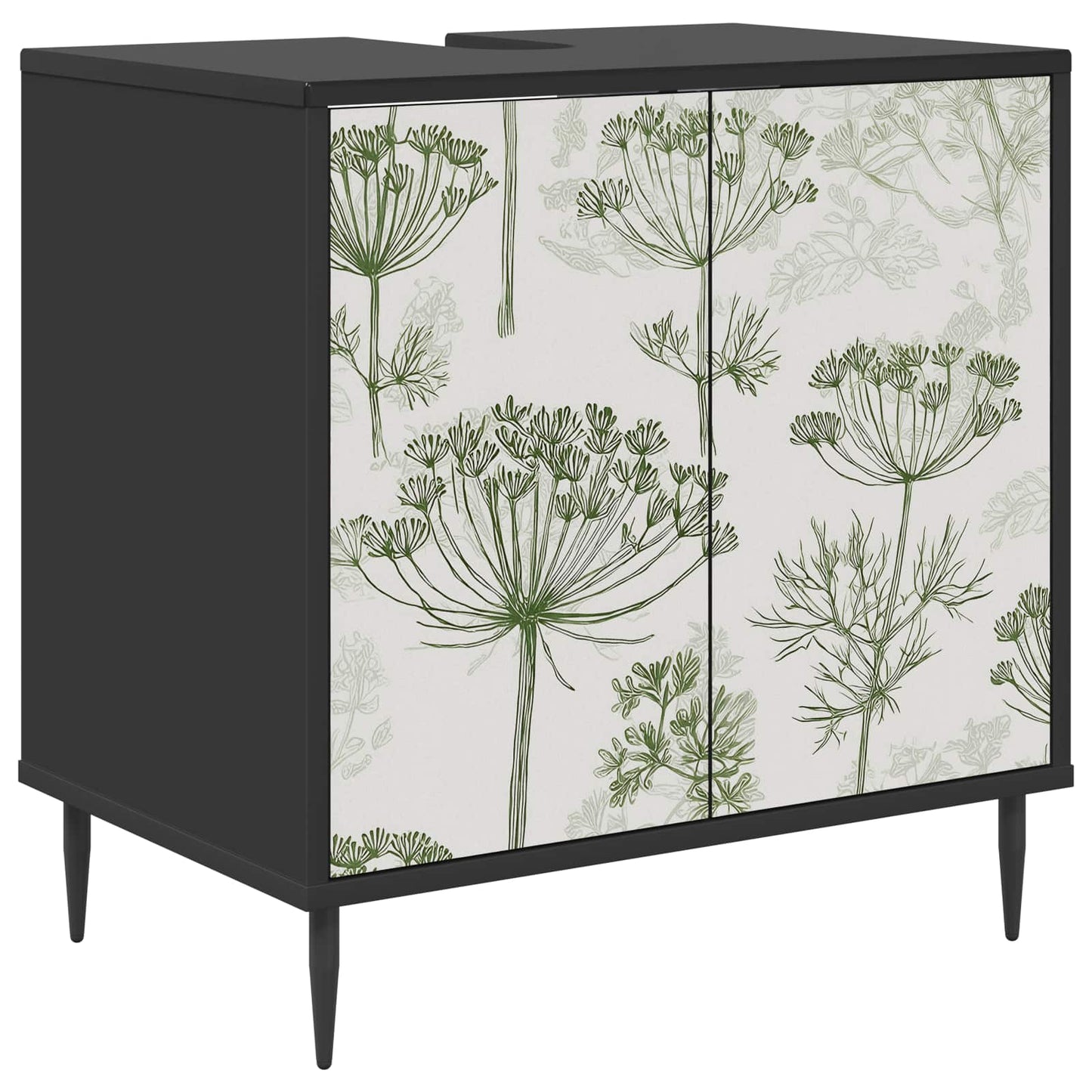 Badeværelsesskab GOTHA Sort eg 60 x 40 x 61 cm Konstrueret træ