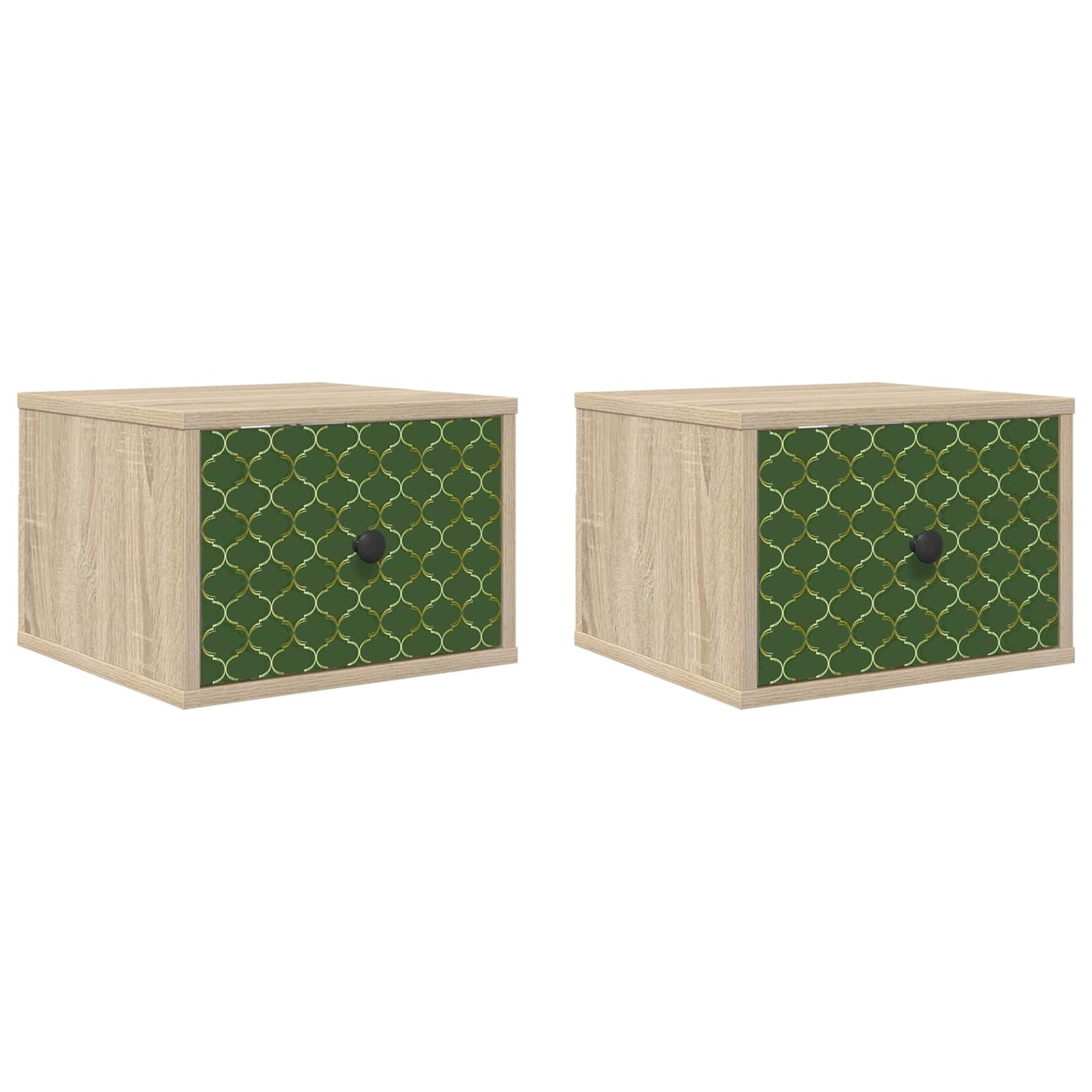 Vægmonteret natbord GELEEN 2 stk. Sonoma-eg 36 x 33 x 25 cm