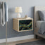 Vægmonteret natbord WIJHE 2 stk. Sonoma-eg 36 x 33 x 25 cm