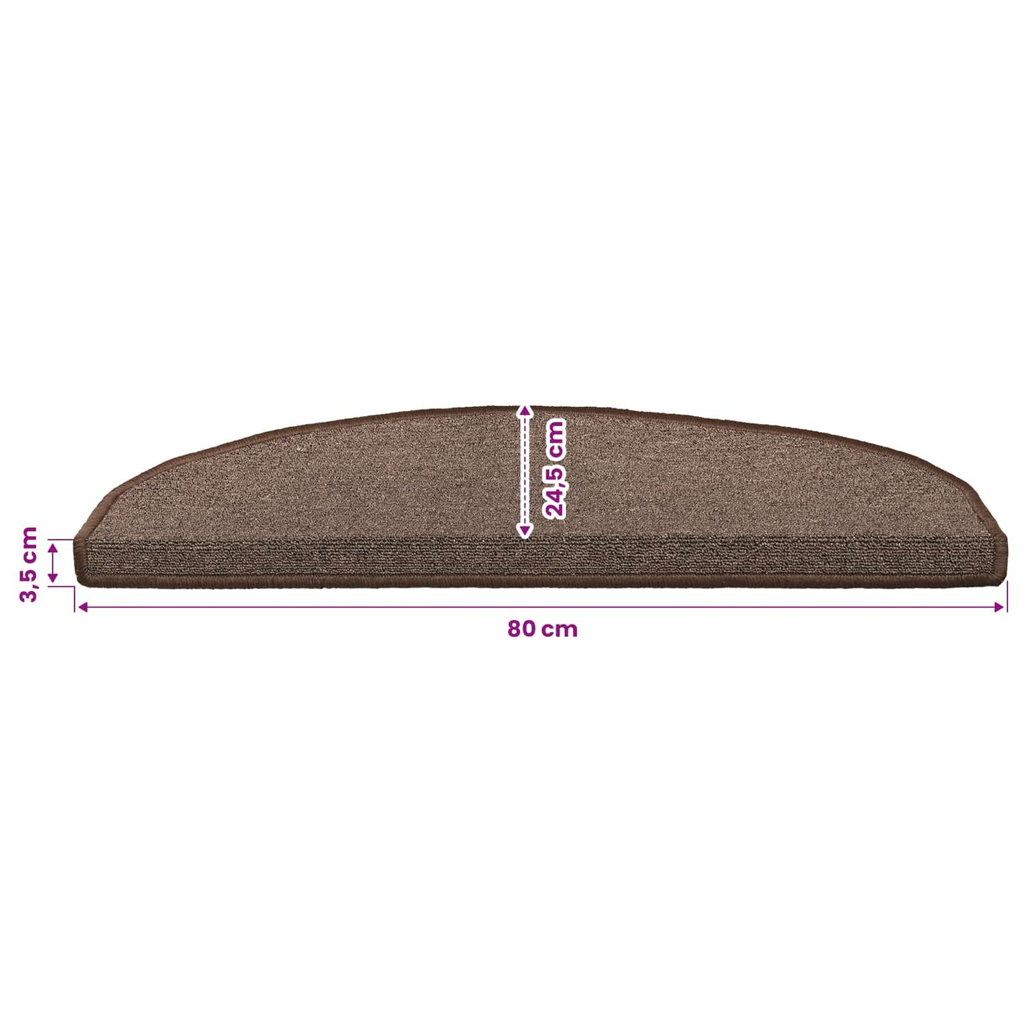 Selvklæbende Trappemåtter 15 pcs Kaffe Brun 80 x 24,5 x 3,5 cm