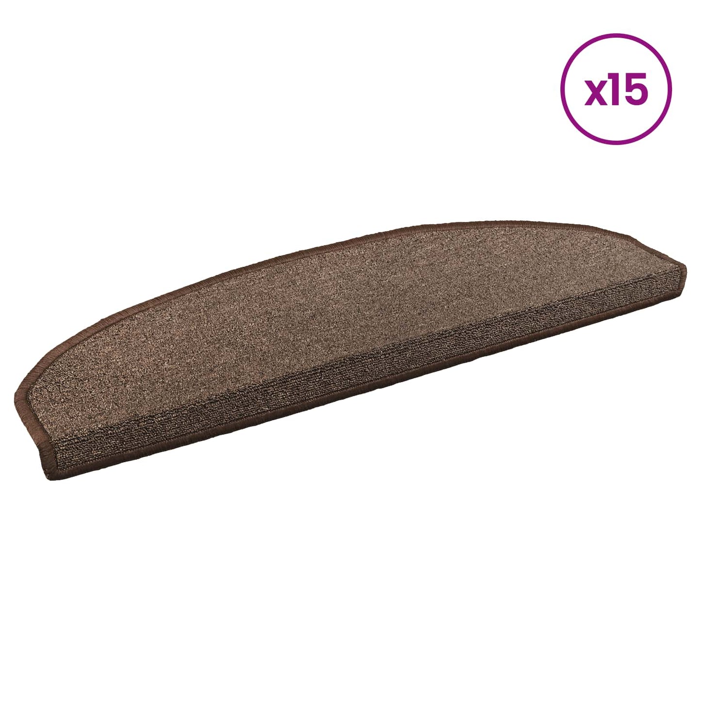 Selvklæbende Trappemåtter 15 pcs Kaffe Brun 80 x 24,5 x 3,5 cm