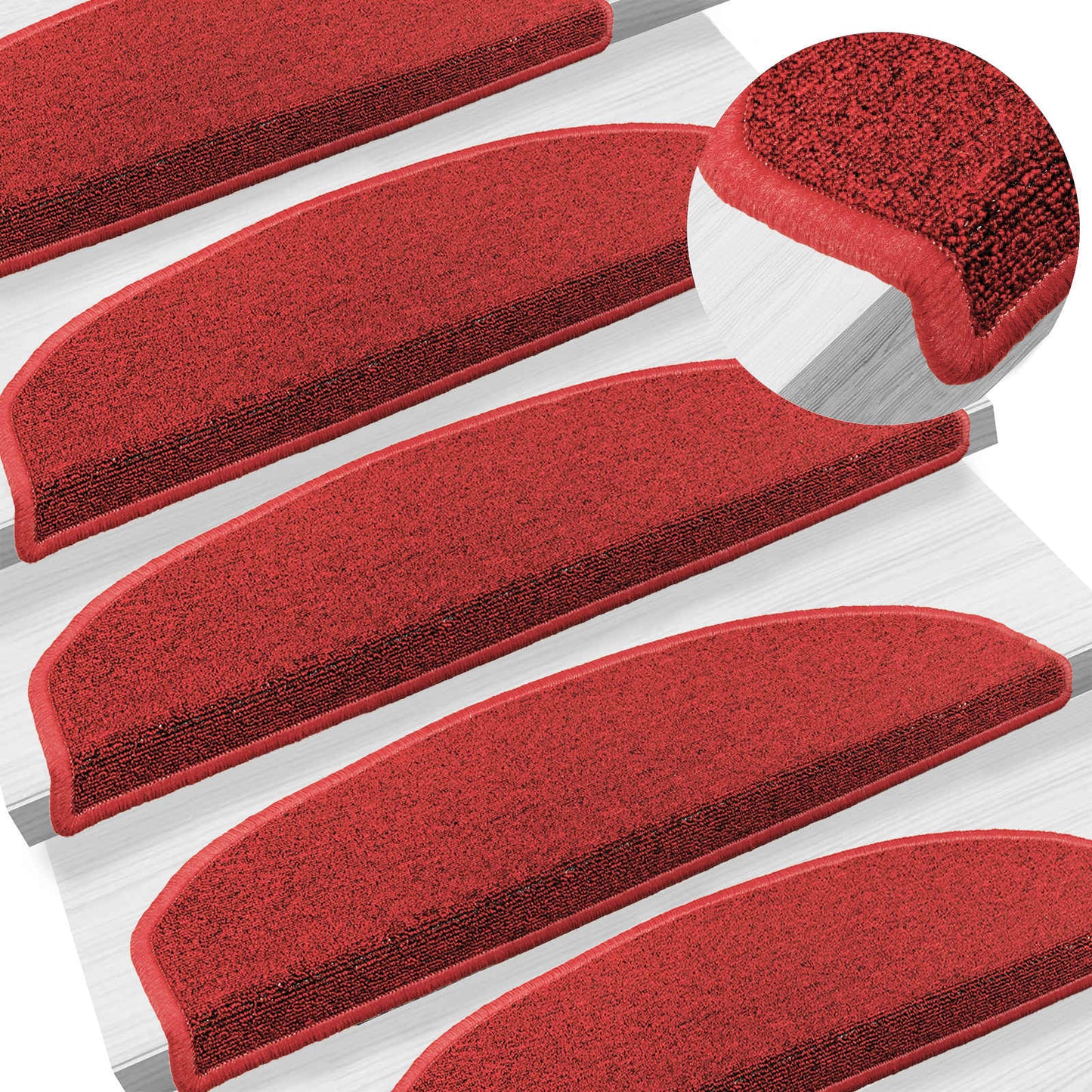 Selvklæbende Trappemåtter 15 pcs Rød 80 x 24,5 x 3,5 cm