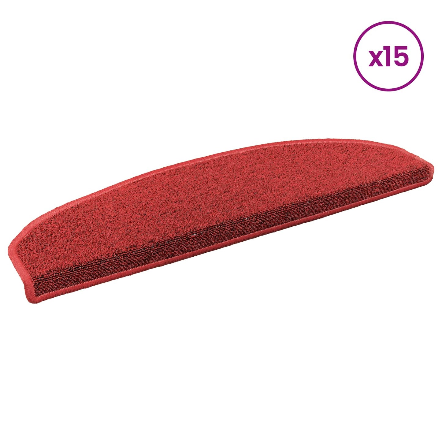 Selvklæbende Trappemåtter 15 pcs Rød 80 x 24,5 x 3,5 cm