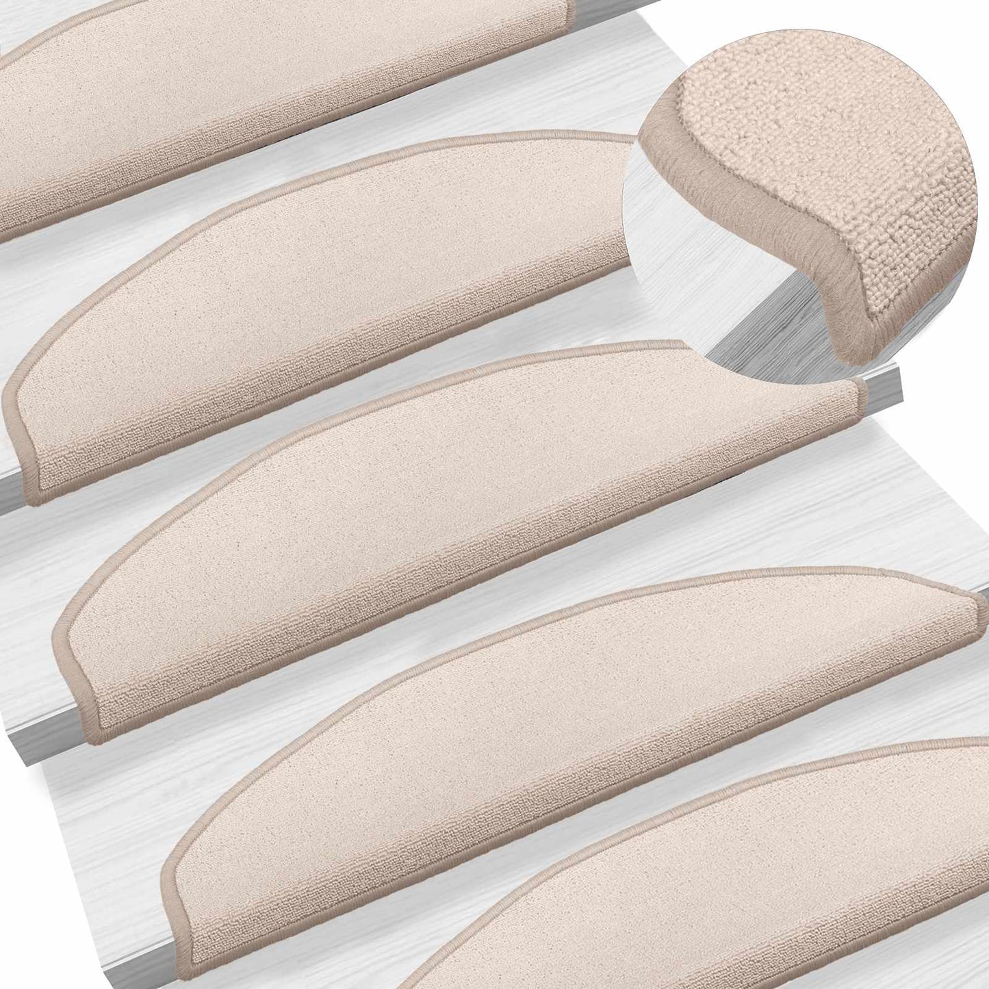 Selvklæbende Trappemåtter 15 pcs Gråbrun 80 x 24,5 x 3,5 cm