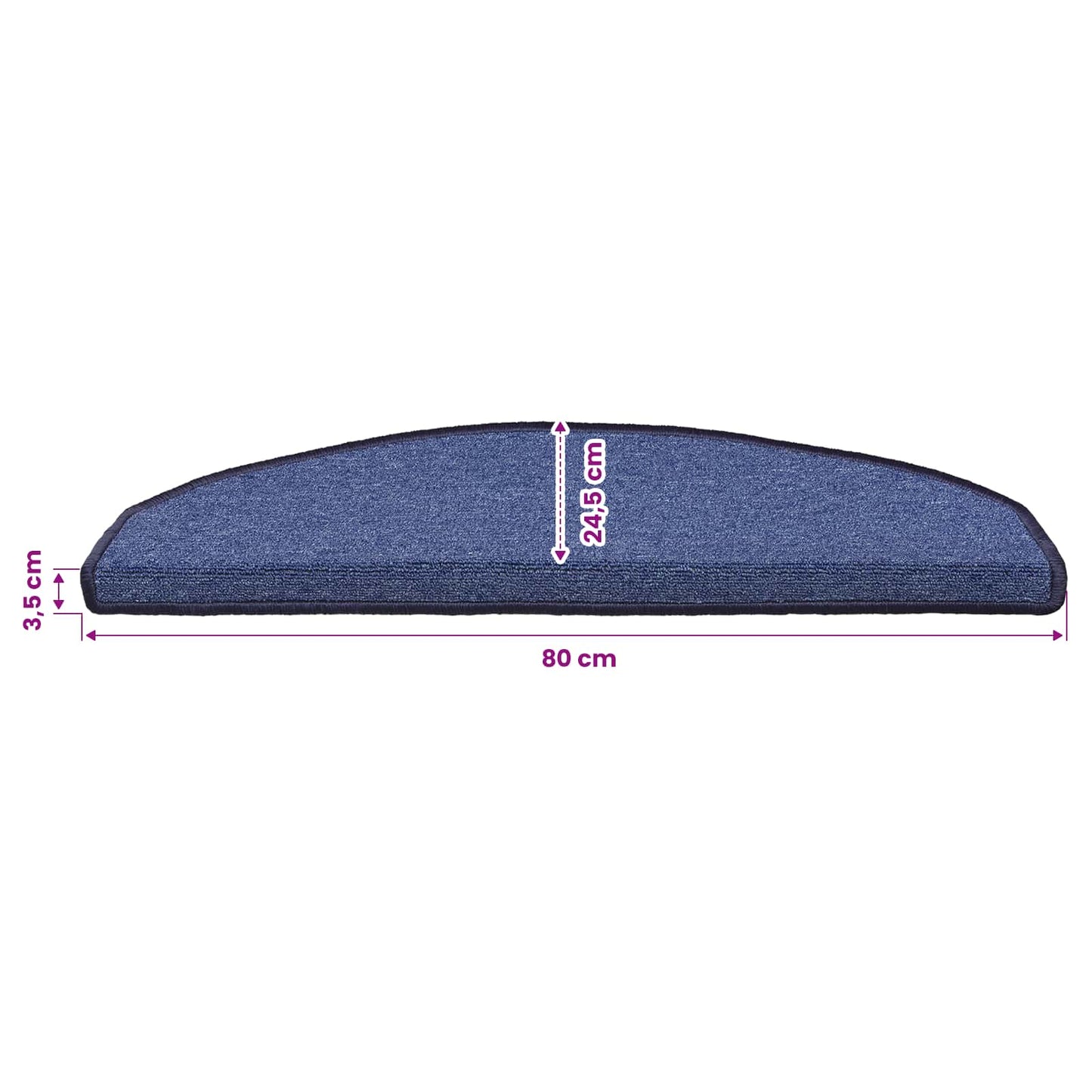 Selvklæbende Trappemåtter 15 pcs Blå 80 x 24,5 x 3,5 cm