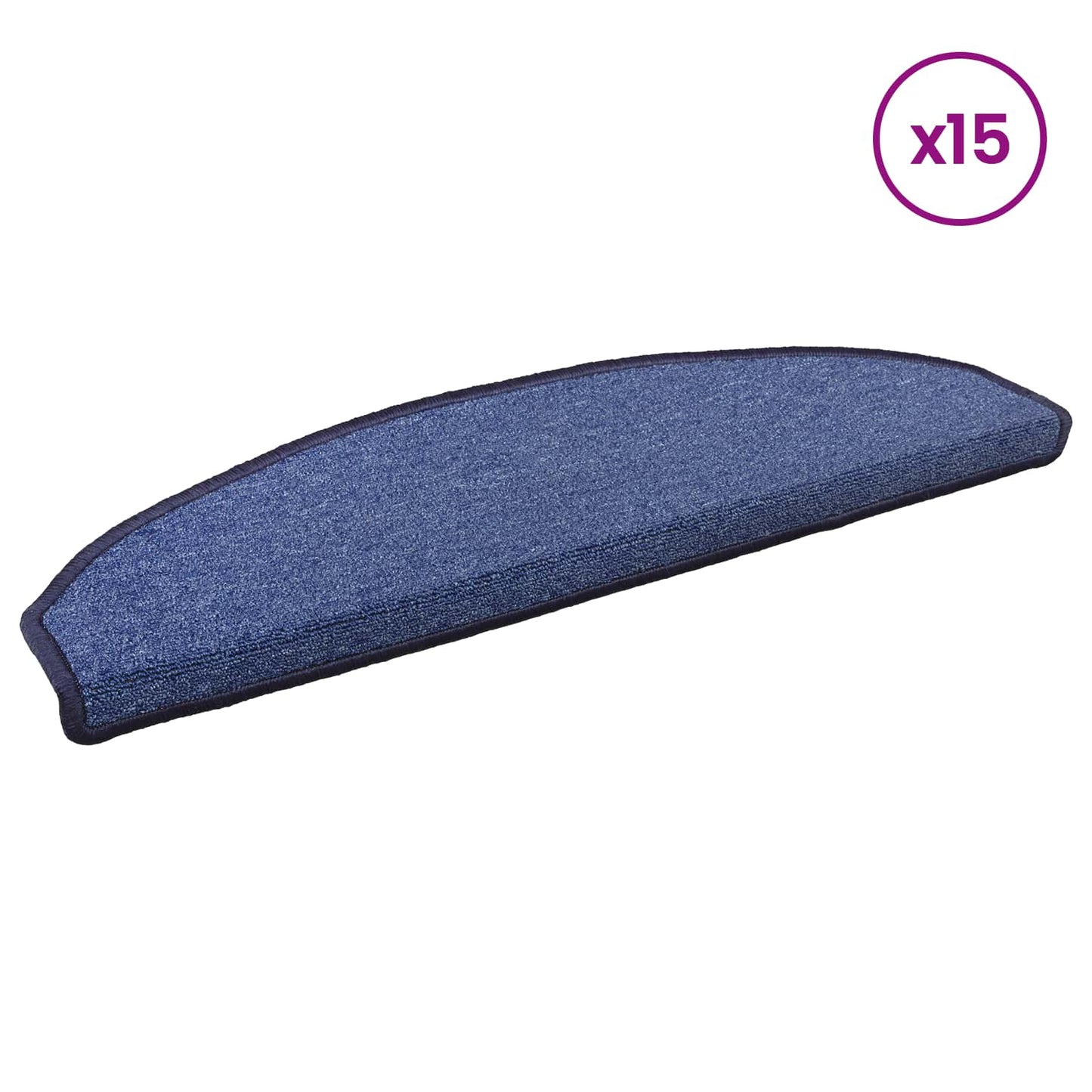 Selvklæbende Trappemåtter 15 pcs Blå 80 x 24,5 x 3,5 cm