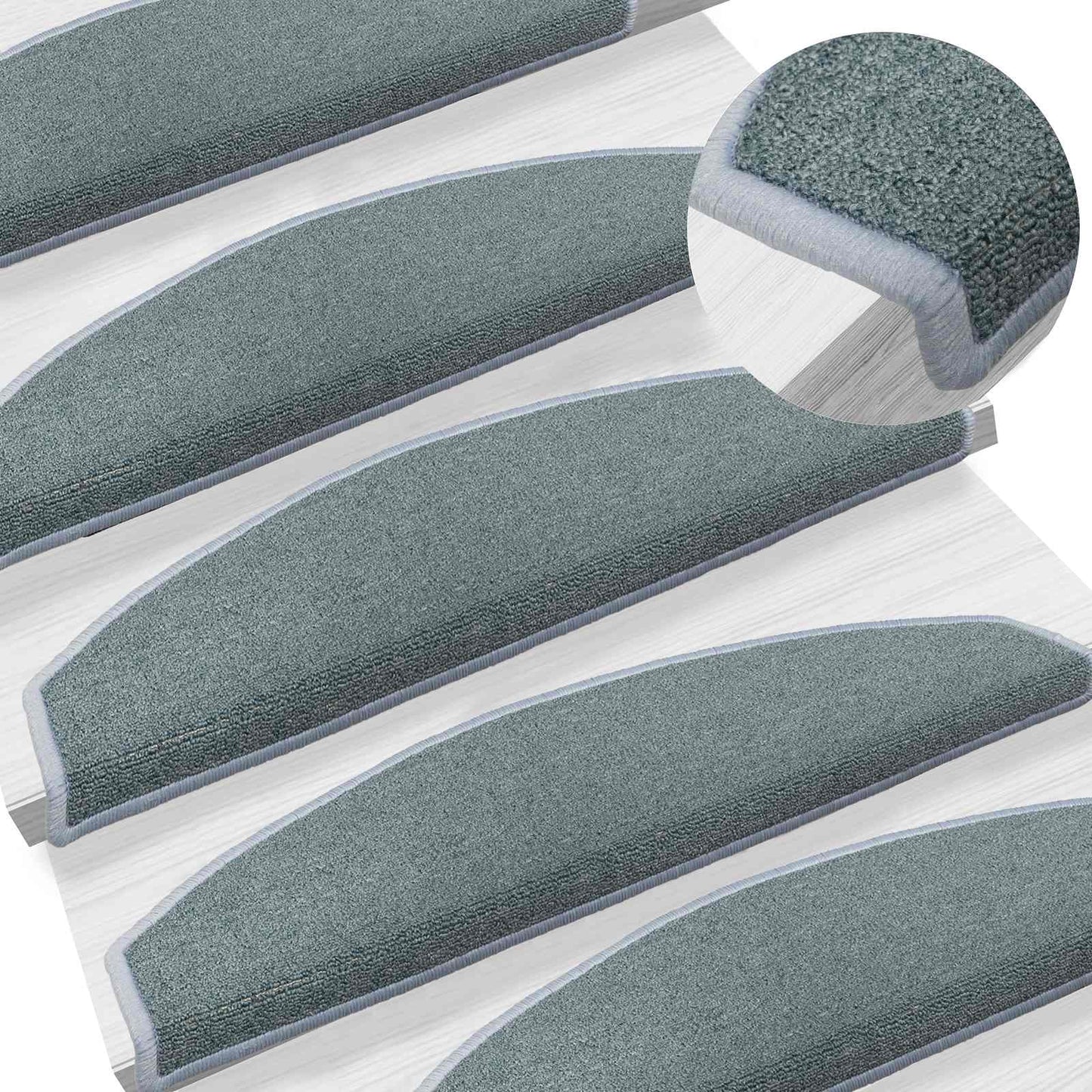 Selvklæbende Trappemåtter 15 pcs Hav Blå 80 x 24,5 x 3,5 cm